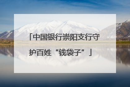 中国银行崇阳支行守护百姓“钱袋子”